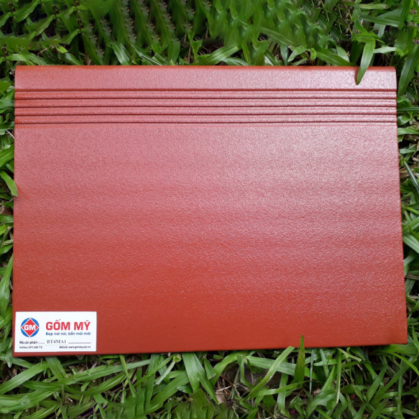 Gạch đất nung Gốm Mỹ 30×40 bậc thềm men đỏ 01