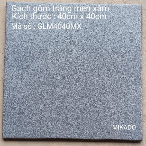 Gạch đất nung Mikado 40×40 men xám 01