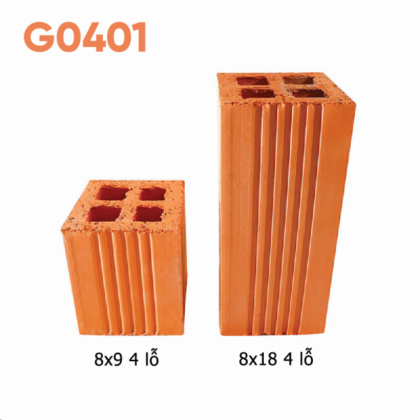 Gạch đất nung Tân Xuân 8×18 4 lỗ G0401 01