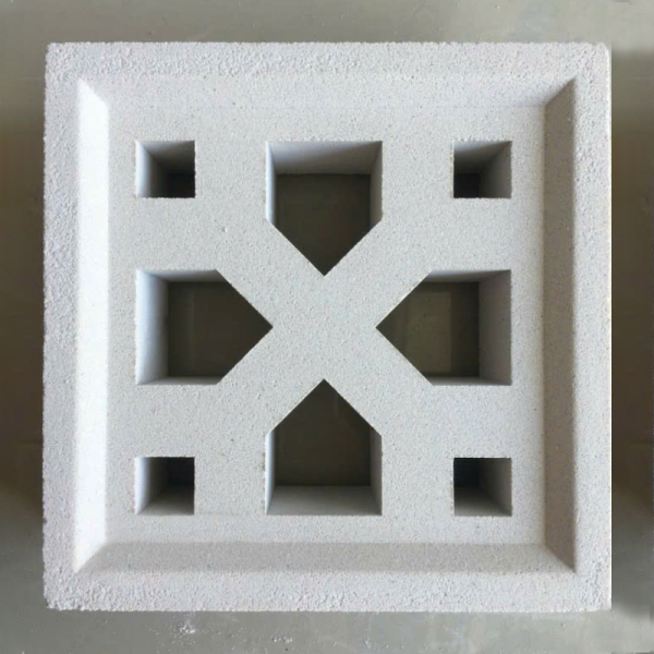 Gạch không nung bông gió 19×19 4 chữ Y trắng 01