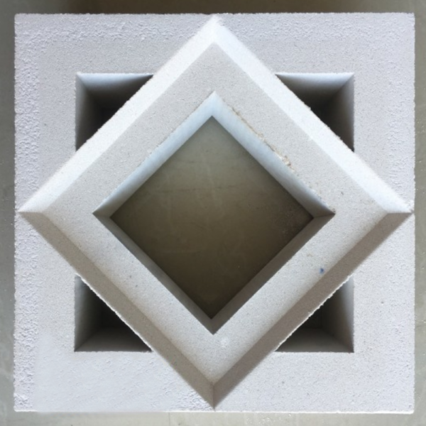 Gạch không nung bông gió 19×19 thoi trắng 01