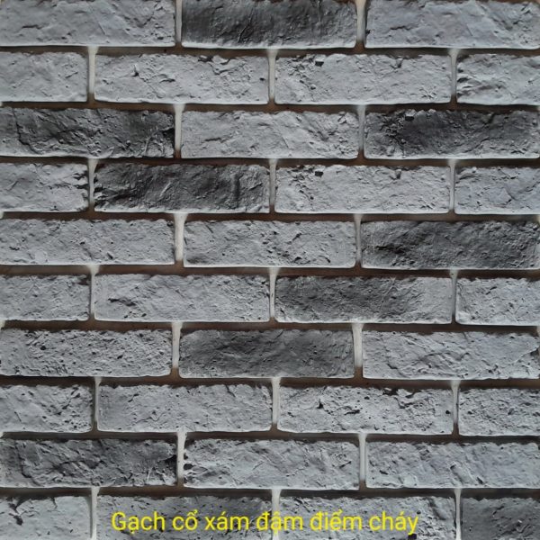 Gạch không nung cổ 5×18 xám đậm điểm cháy 01