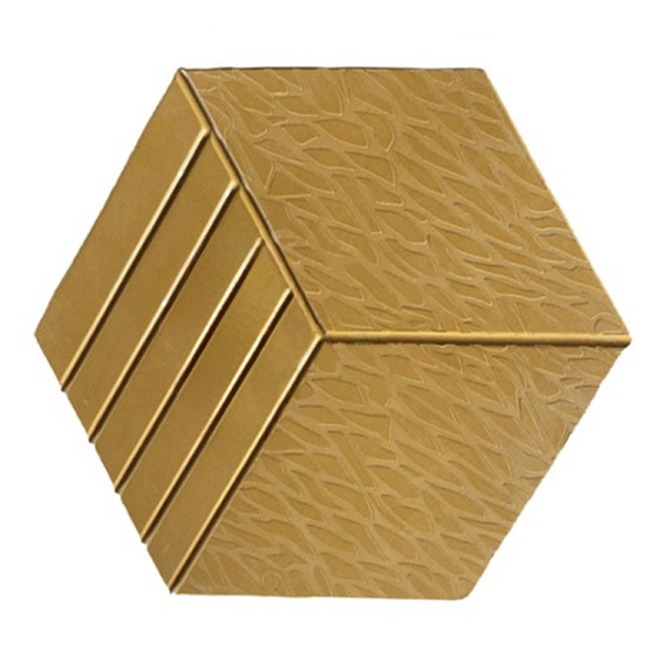 Gạch không nung lục giác 25x29x6 giả đá bóng vàng 01