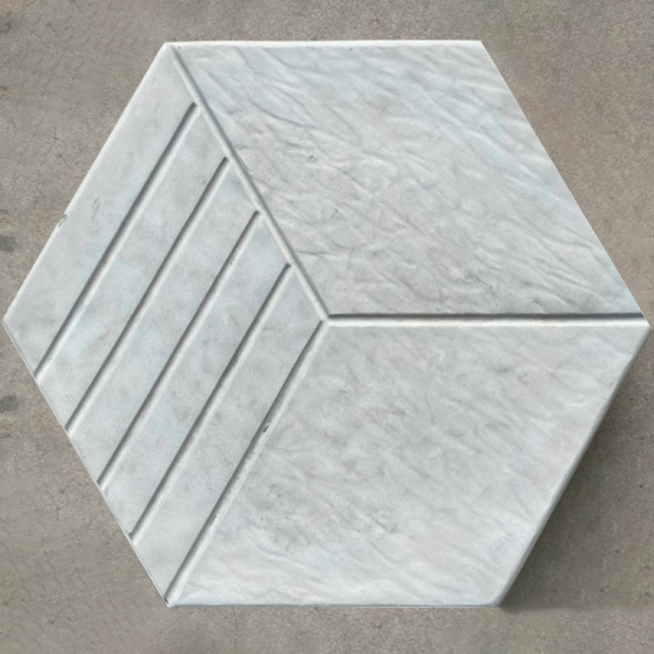 Gạch không nung lục giác 25x29x6 sóng bóng trắng 01