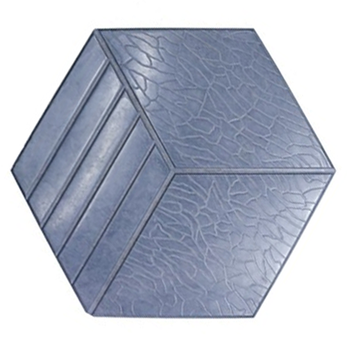 Gạch không nung lục giác 25x29x6 sóng bóng xám 01