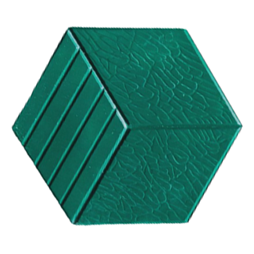 Gạch không nung lục giác 25x29x6 sóng bóng xanh lá 01