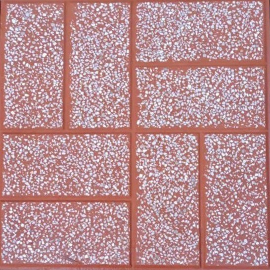 Gạch không nung terrazzo 40x40x3 khía 8 đỏ 01