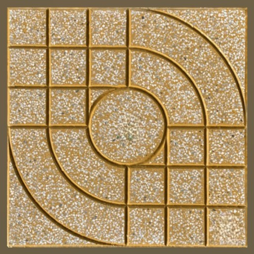 Gạch không nung terrazzo 40x40x3 mắt nai vàng 01