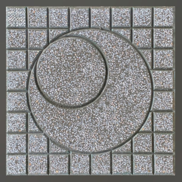 Gạch không nung terrazzo 40x40x3 mặt trăng đen 01