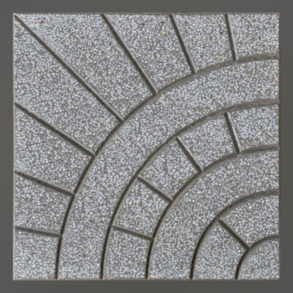 Gạch không nung terrazzo 40x40x3 mặt trời đen 01