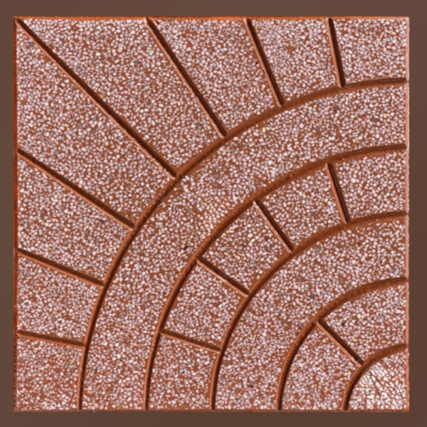 Gạch không nung terrazzo 40x40x3 mặt trời đỏ 01