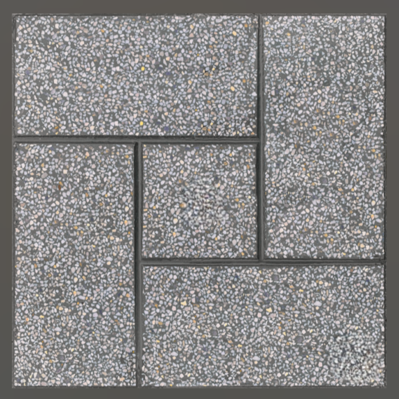 Gạch không nung terrazzo 40x40x3 mê cung đen 01