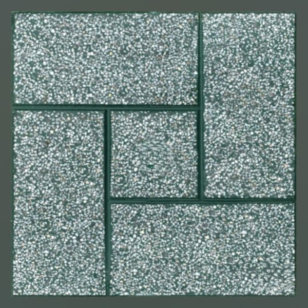 Gạch không nung terrazzo 40x40x3 mê cung xanh lá 01