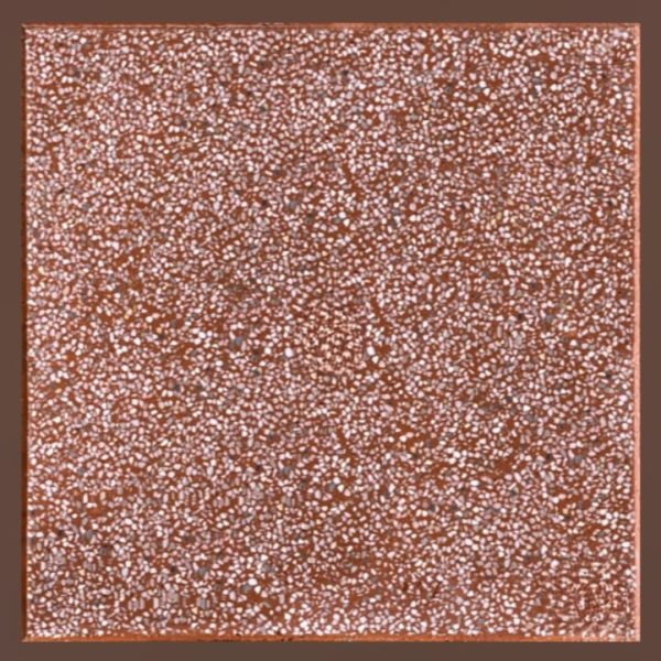 Gạch không nung terrazzo 40x40x3 trơn có viền đỏ 01