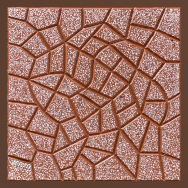 Gạch không nung terrazzo 40x40x3 vân rối đỏ 01