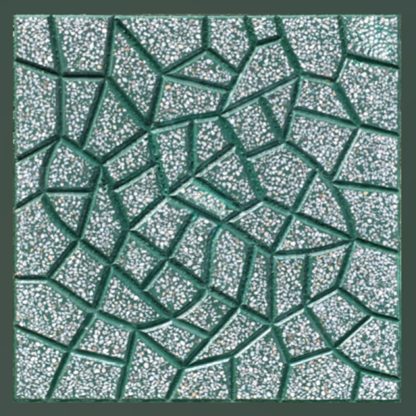 Gạch không nung terrazzo 40x40x3 vân rối xanh lá 01