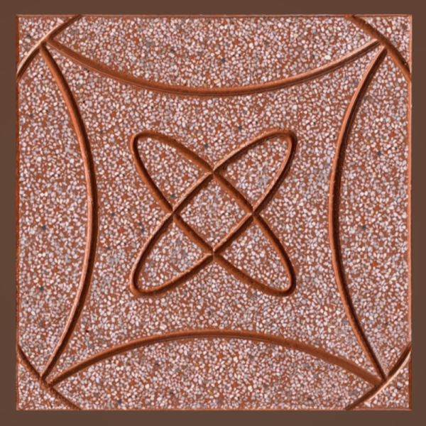 Gạch không nung terrazzo 40x40x3 vũ trụ đỏ 01