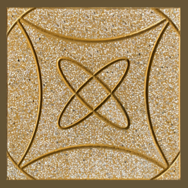 Gạch không nung terrazzo 40x40x3 vũ trụ vàng 01