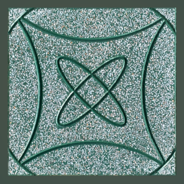 Gạch không nung terrazzo 40x40x3 vũ trụ xanh lá 01