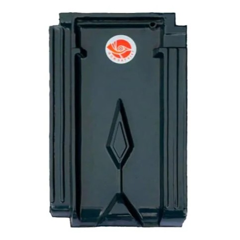 Ngói đất nung Gốm Đất Việt 38×23.2×1.2 16 men đen 01