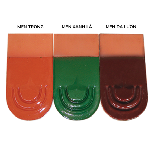 Ngói đất nung Mỹ Xuân 19.5x10x1.2 mắt rồng men trong 01