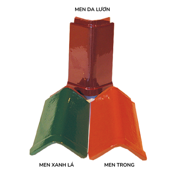Ngói đất nung Mỹ Xuân 20x11x1.2 nóc tiểu men da lươn N07-TM 01