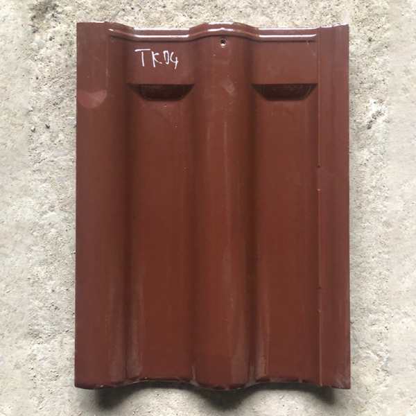 Ngói đất nung Takao 40x30x1.07 men cà phê TK04 01