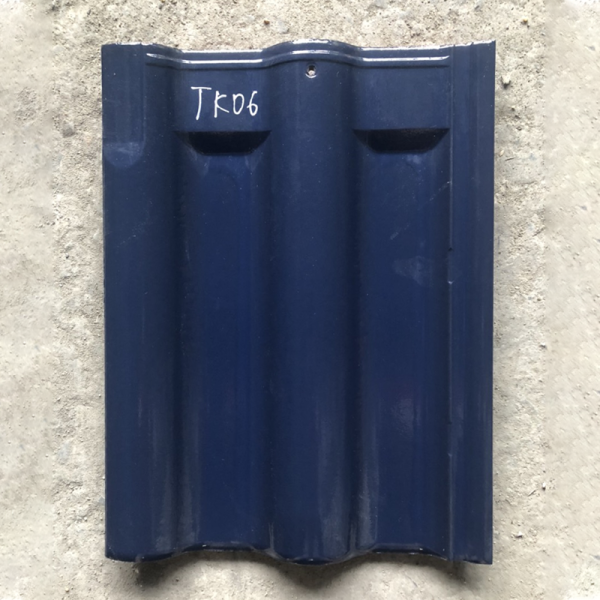 Ngói đất nung Takao 40x30x1.07 men xanh coban TK06 01